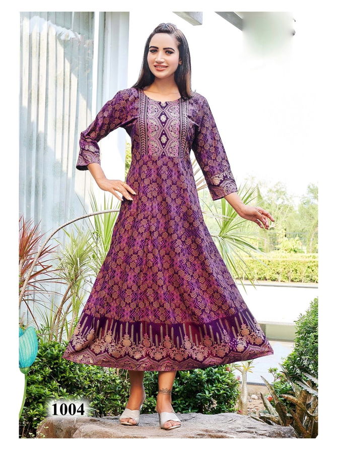 Namrata By Rangjyot Rayon Printed Long Kurtis Catalog